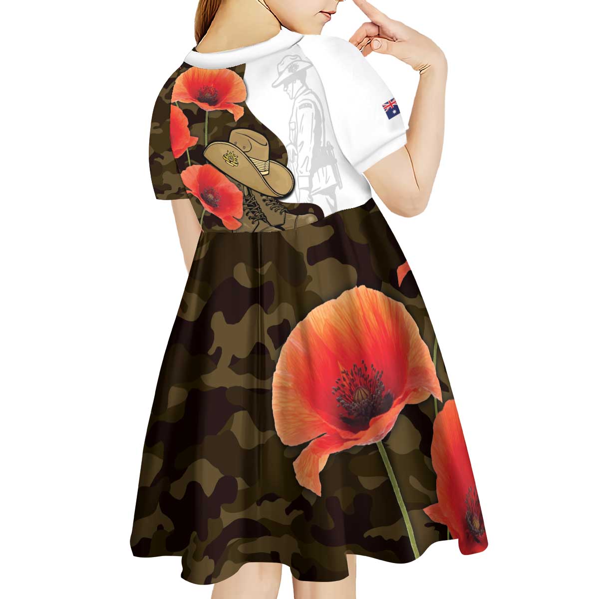 Australia ANZAC Day Kid Short Sleeve Dress Boots And Slouch Hat Lest We Forget - Aussie Hoodie