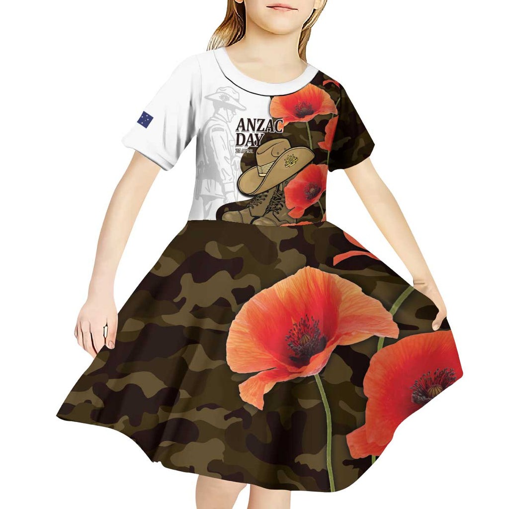 Australia ANZAC Day Kid Short Sleeve Dress Boots And Slouch Hat Lest We Forget - Aussie Hoodie