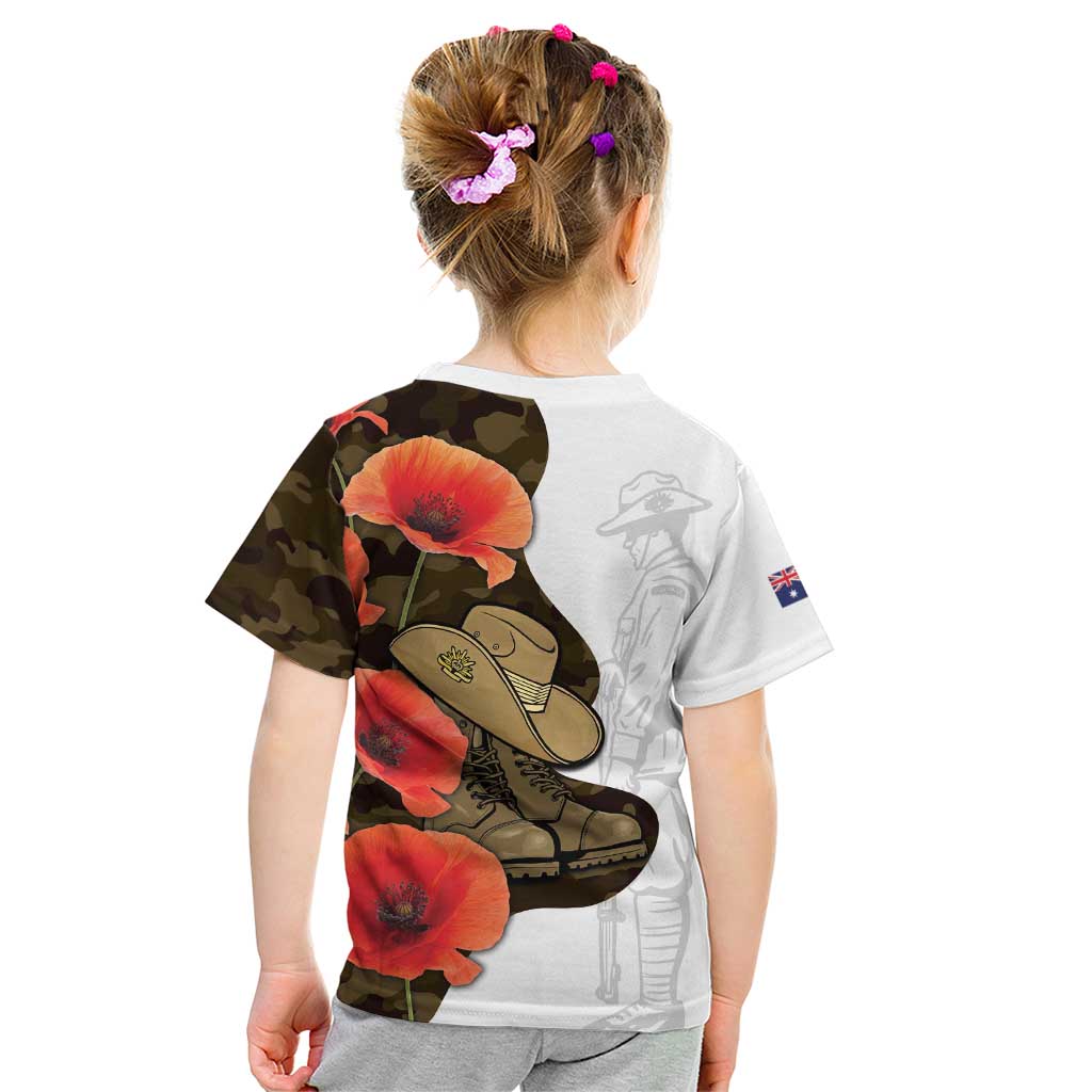 Australia ANZAC Day Kid T Shirt Boots And Slouch Hat Lest We Forget - Aussie Hoodie