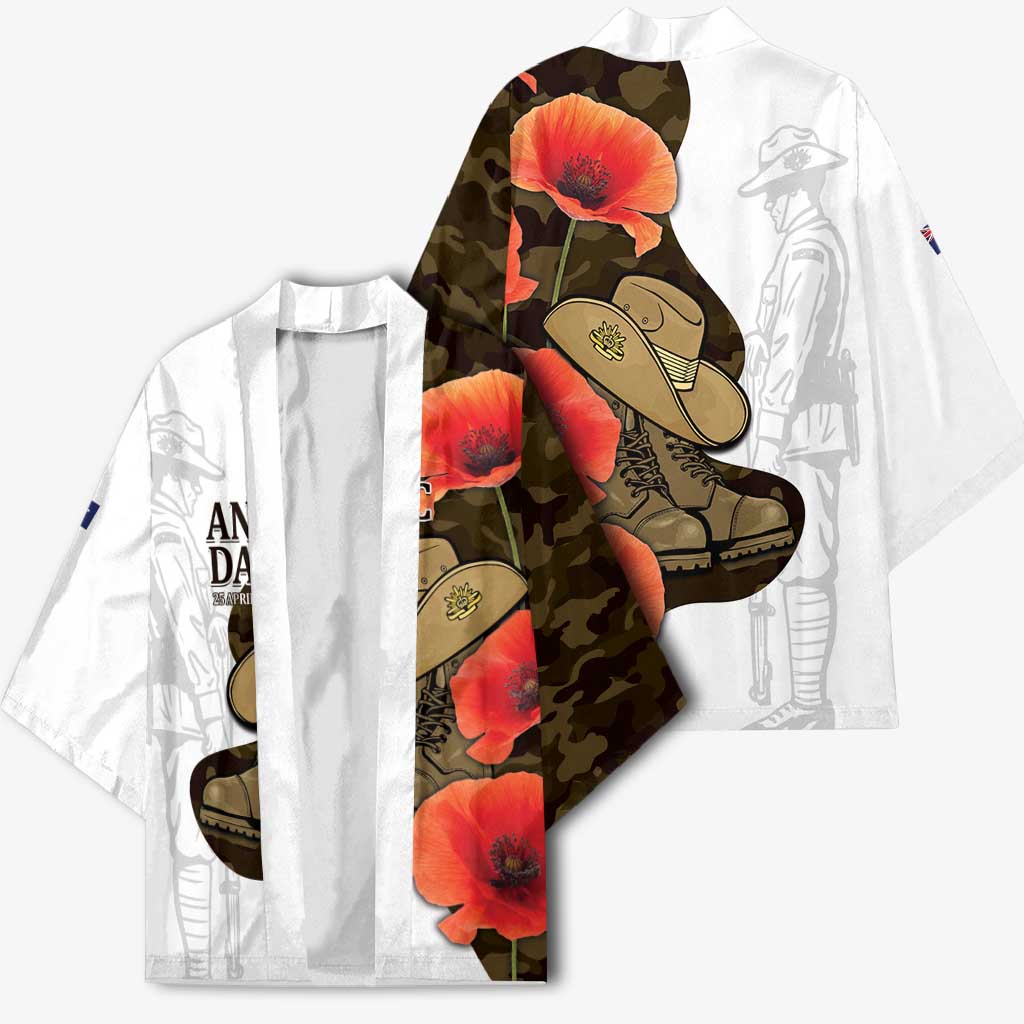Australia ANZAC Day Kimono Boots And Slouch Hat Lest We Forget - Aussie Hoodie