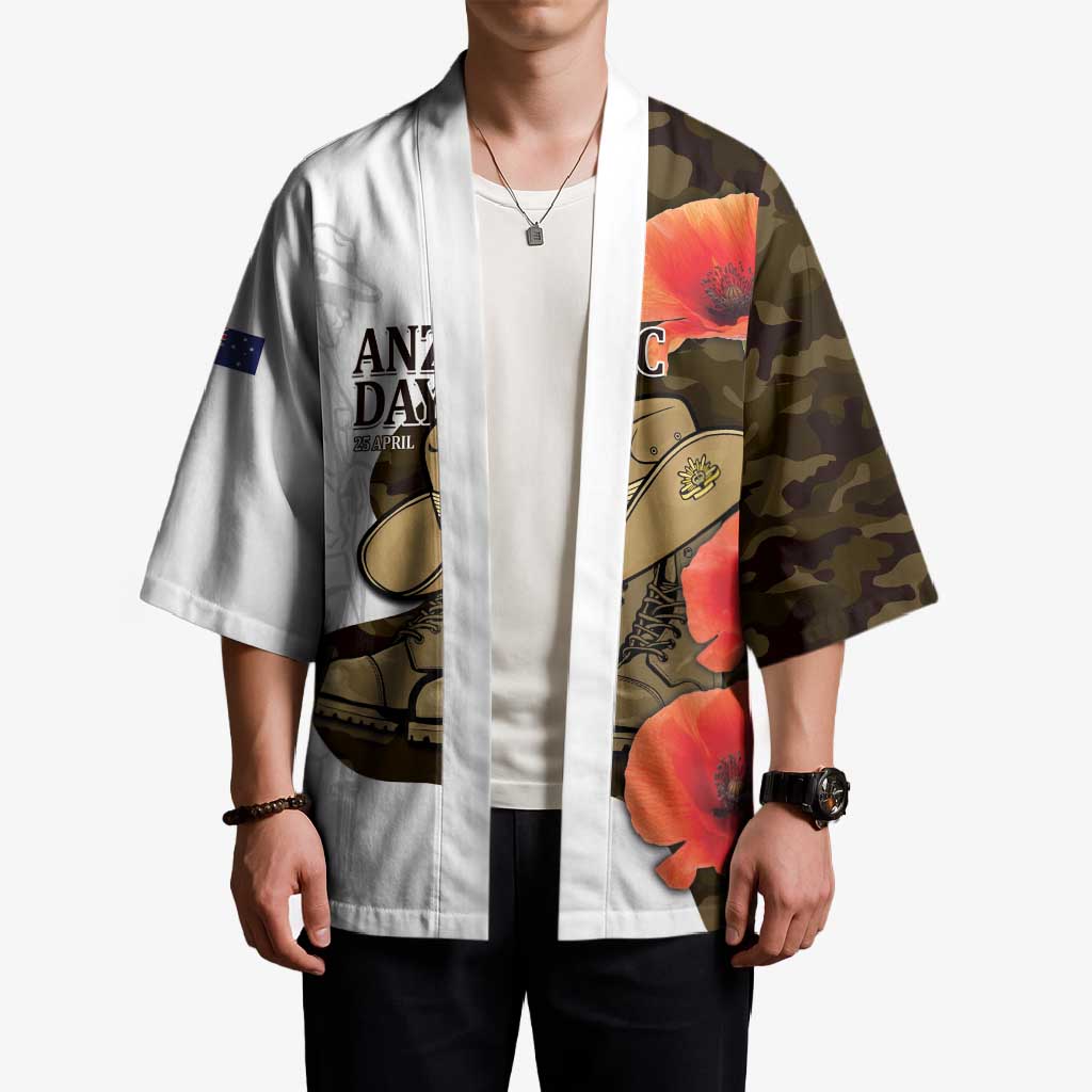 Australia ANZAC Day Kimono Boots And Slouch Hat Lest We Forget - Aussie Hoodie