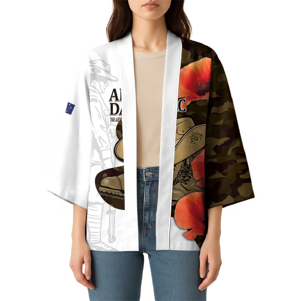 Australia ANZAC Day Kimono Boots And Slouch Hat Lest We Forget - Aussie Hoodie