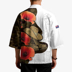 Australia ANZAC Day Kimono Boots And Slouch Hat Lest We Forget - Aussie Hoodie