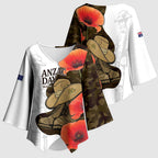 Australia ANZAC Day Kimono Sleeve Blouse Boots And Slouch Hat Lest We Forget - Aussie Hoodie