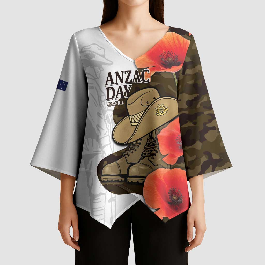 Australia ANZAC Day Kimono Sleeve Blouse Boots And Slouch Hat Lest We Forget - Aussie Hoodie