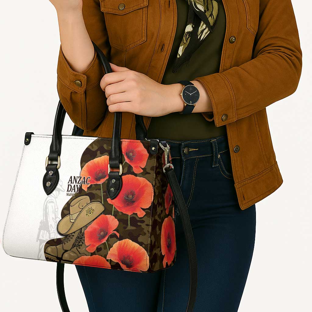 Australia ANZAC Day Leather Bag Boots And Slouch Hat Lest We Forget - Aussie Hoodie