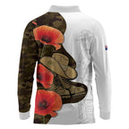 Australia ANZAC Day Long Sleeve Polo Shirt Boots And Slouch Hat Lest We Forget - Aussie Hoodie