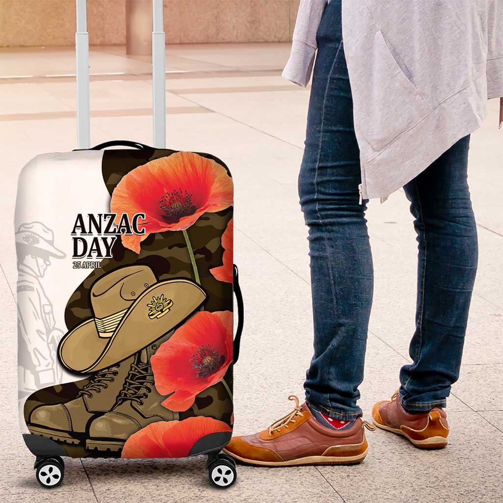 Australia ANZAC Day Luggage Cover Boots And Slouch Hat Lest We Forget - Aussie Hoodie