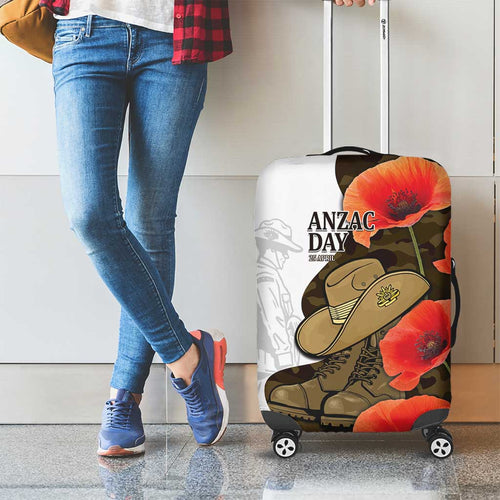 Australia ANZAC Day Luggage Cover Boots And Slouch Hat Lest We Forget - Aussie Hoodie