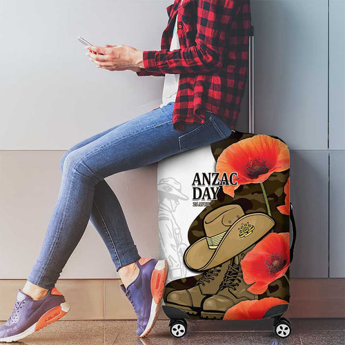Australia ANZAC Day Luggage Cover Boots And Slouch Hat Lest We Forget - Aussie Hoodie