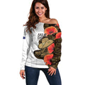 Australia ANZAC Day Off Shoulder Sweater Boots And Slouch Hat Lest We Forget - Aussie Hoodie
