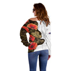 Australia ANZAC Day Off Shoulder Sweater Boots And Slouch Hat Lest We Forget - Aussie Hoodie