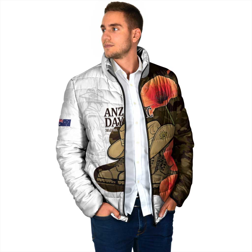 Australia ANZAC Day Padded Jacket Boots And Slouch Hat Lest We Forget - Aussie Hoodie