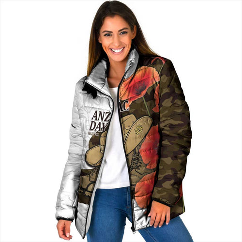 Australia ANZAC Day Padded Jacket Boots And Slouch Hat Lest We Forget - Aussie Hoodie