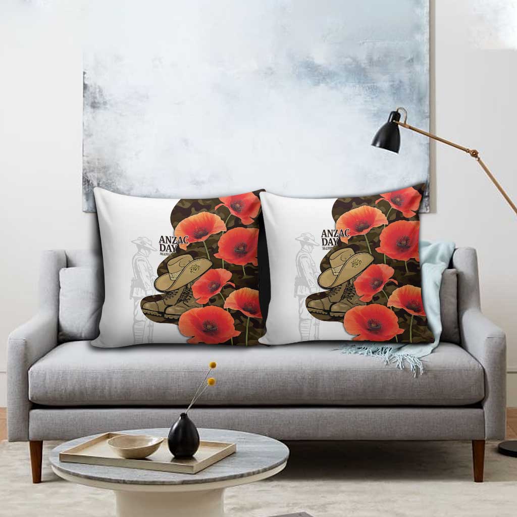 Australia ANZAC Day Pillow Cover Boots And Slouch Hat Lest We Forget - Aussie Hoodie