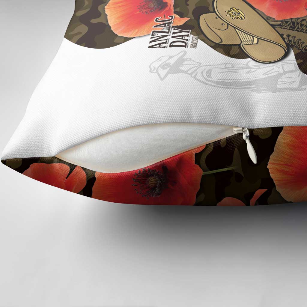 Australia ANZAC Day Pillow Cover Boots And Slouch Hat Lest We Forget - Aussie Hoodie