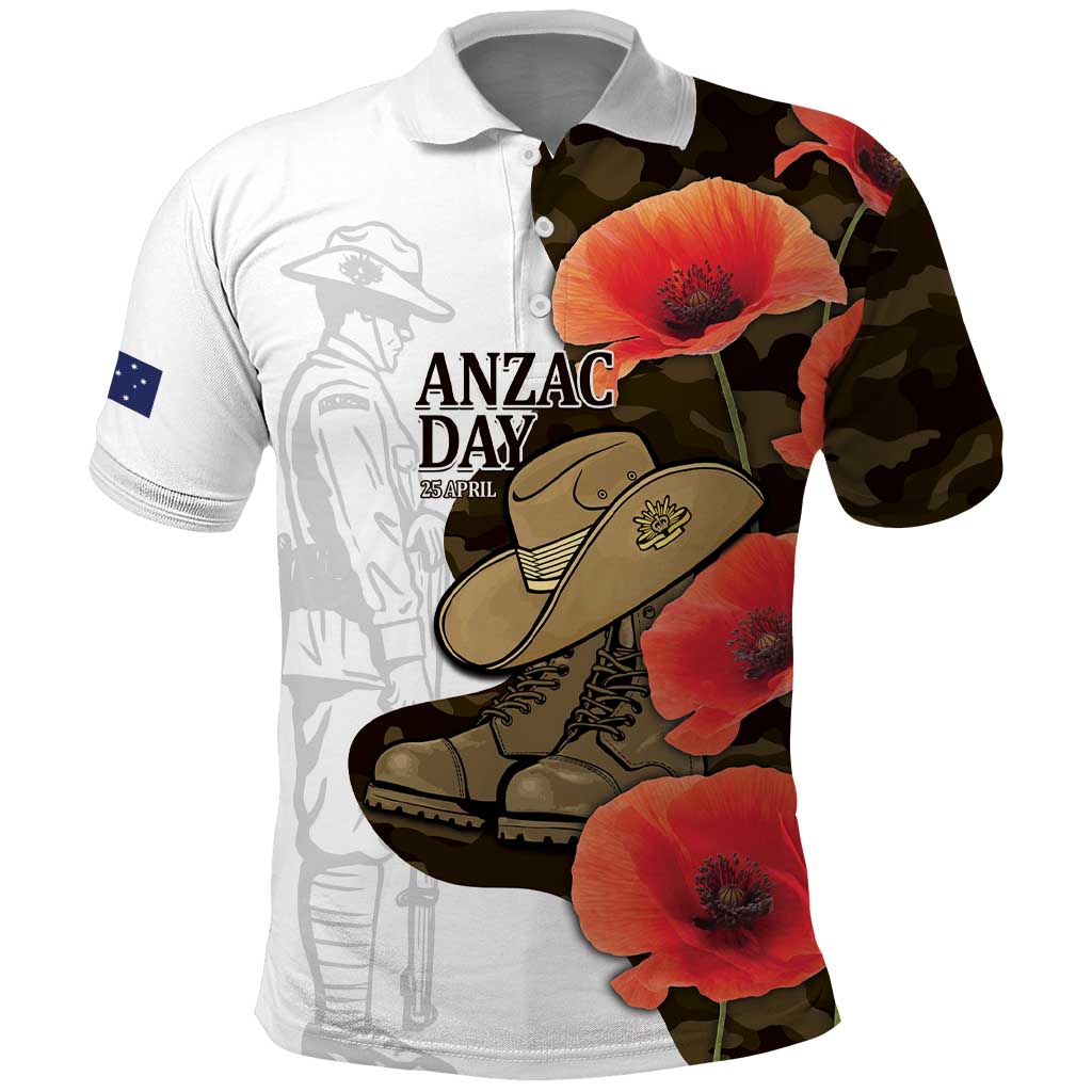 Australia ANZAC Day Polo Shirt Boots And Slouch Hat Lest We Forget - Aussie Hoodie