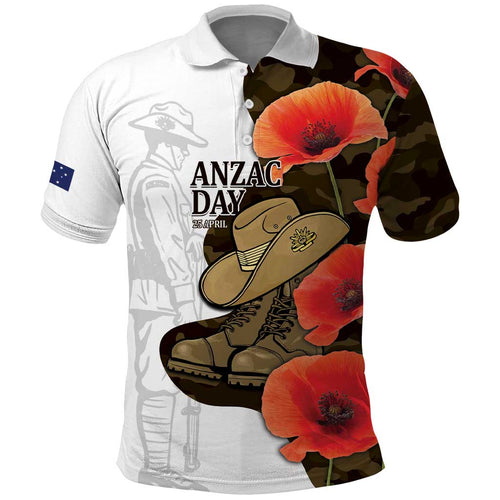 Australia ANZAC Day Polo Shirt Boots And Slouch Hat Lest We Forget - Aussie Hoodie