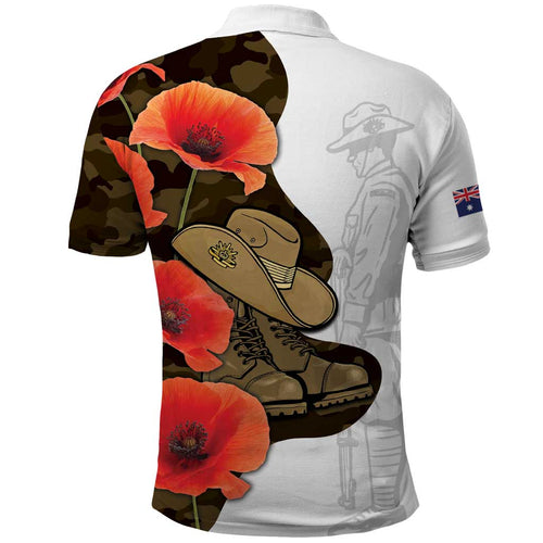 Australia ANZAC Day Polo Shirt Boots And Slouch Hat Lest We Forget - Aussie Hoodie