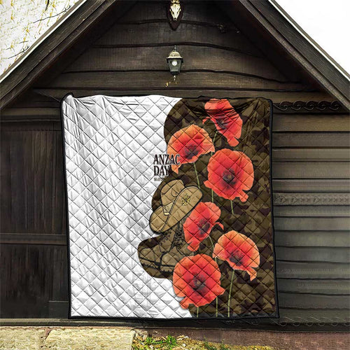Australia ANZAC Day Quilt Boots And Slouch Hat Lest We Forget - Aussie Hoodie