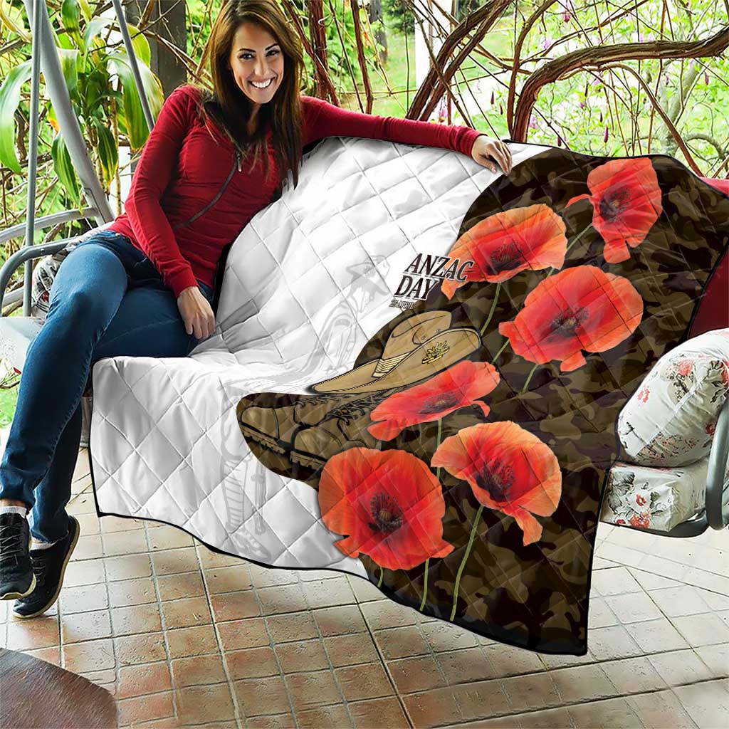 Australia ANZAC Day Quilt Boots And Slouch Hat Lest We Forget - Aussie Hoodie
