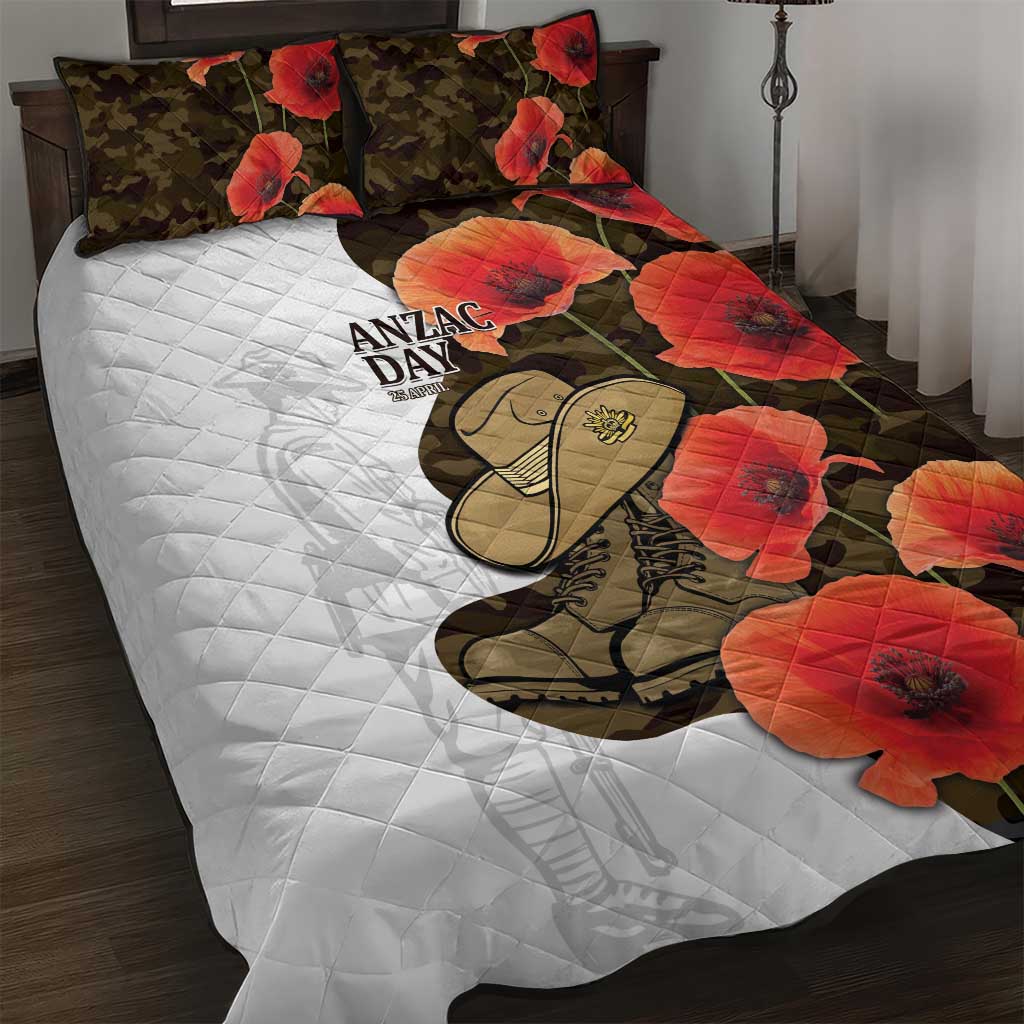 Australia ANZAC Day Quilt Bed Set Boots And Slouch Hat Lest We Forget - Aussie Hoodie