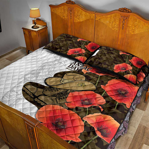 Australia ANZAC Day Quilt Bed Set Boots And Slouch Hat Lest We Forget - Aussie Hoodie