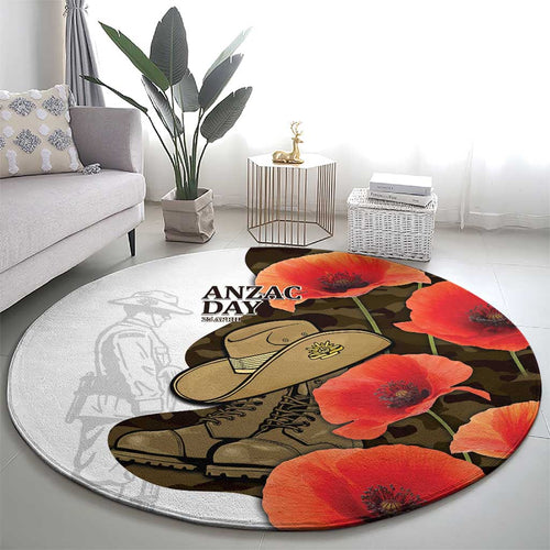 Australia ANZAC Day Round Carpet Boots And Slouch Hat Lest We Forget - Aussie Hoodie