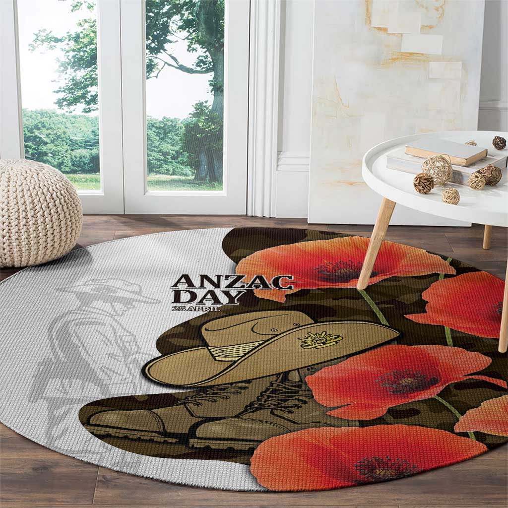 Australia ANZAC Day Round Carpet Boots And Slouch Hat Lest We Forget - Aussie Hoodie