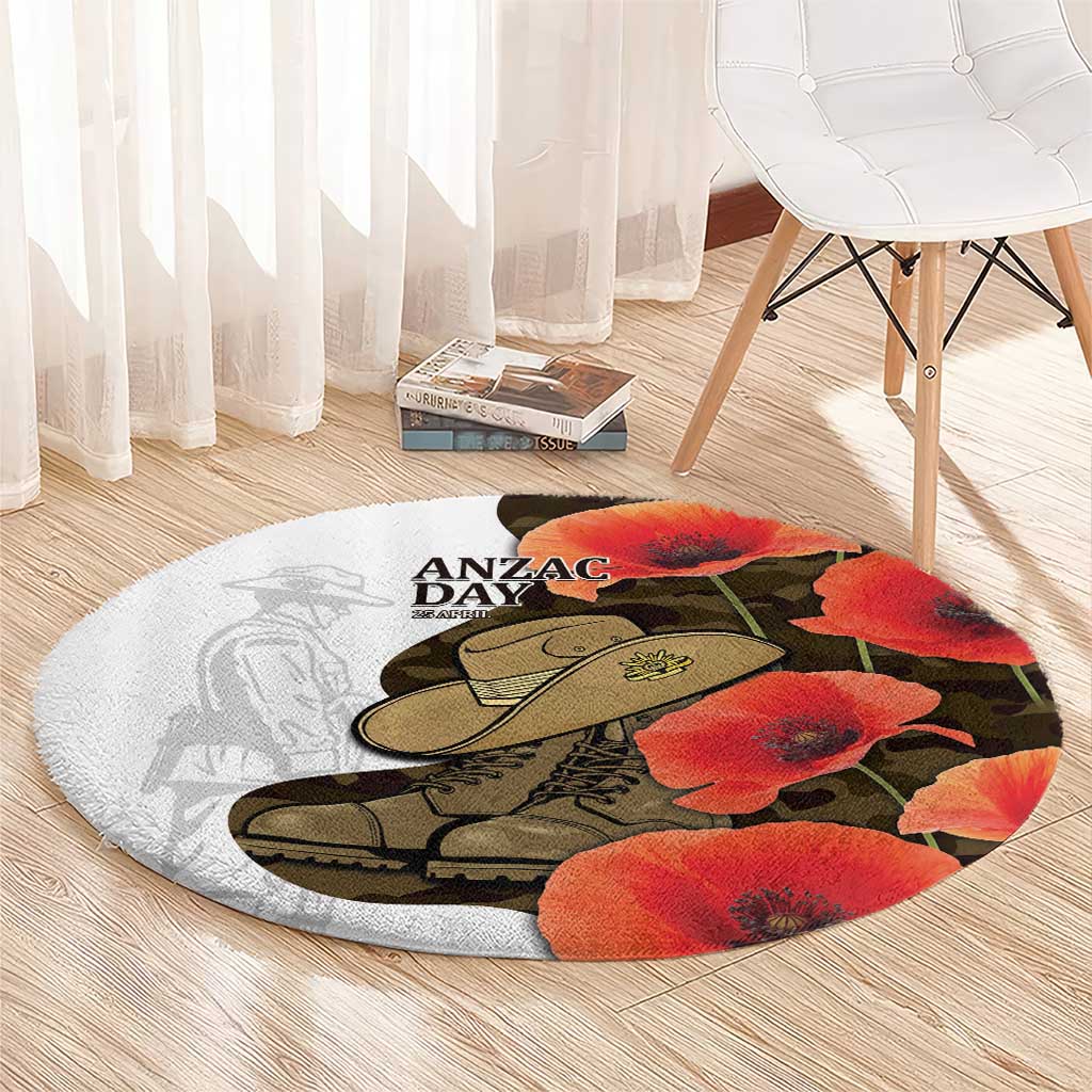 Australia ANZAC Day Round Carpet Boots And Slouch Hat Lest We Forget - Aussie Hoodie