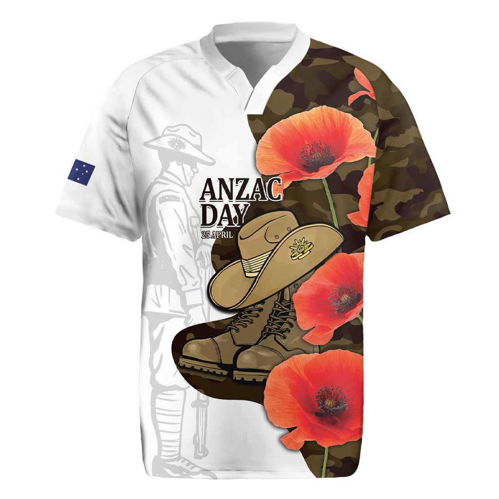 Australia ANZAC Day Rugby Jersey Boots And Slouch Hat Lest We Forget - Aussie Hoodie
