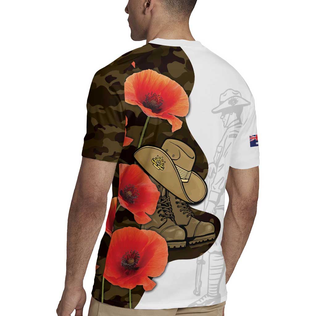 Australia ANZAC Day Rugby Jersey Boots And Slouch Hat Lest We Forget - Aussie Hoodie