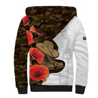 Australia ANZAC Day Sherpa Hoodie Boots And Slouch Hat Lest We Forget - Aussie Hoodie
