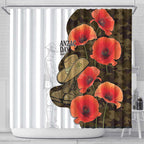 Australia ANZAC Day Shower Curtain Boots And Slouch Hat Lest We Forget - Aussie Hoodie
