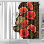 Australia ANZAC Day Shower Curtain Boots And Slouch Hat Lest We Forget - Aussie Hoodie