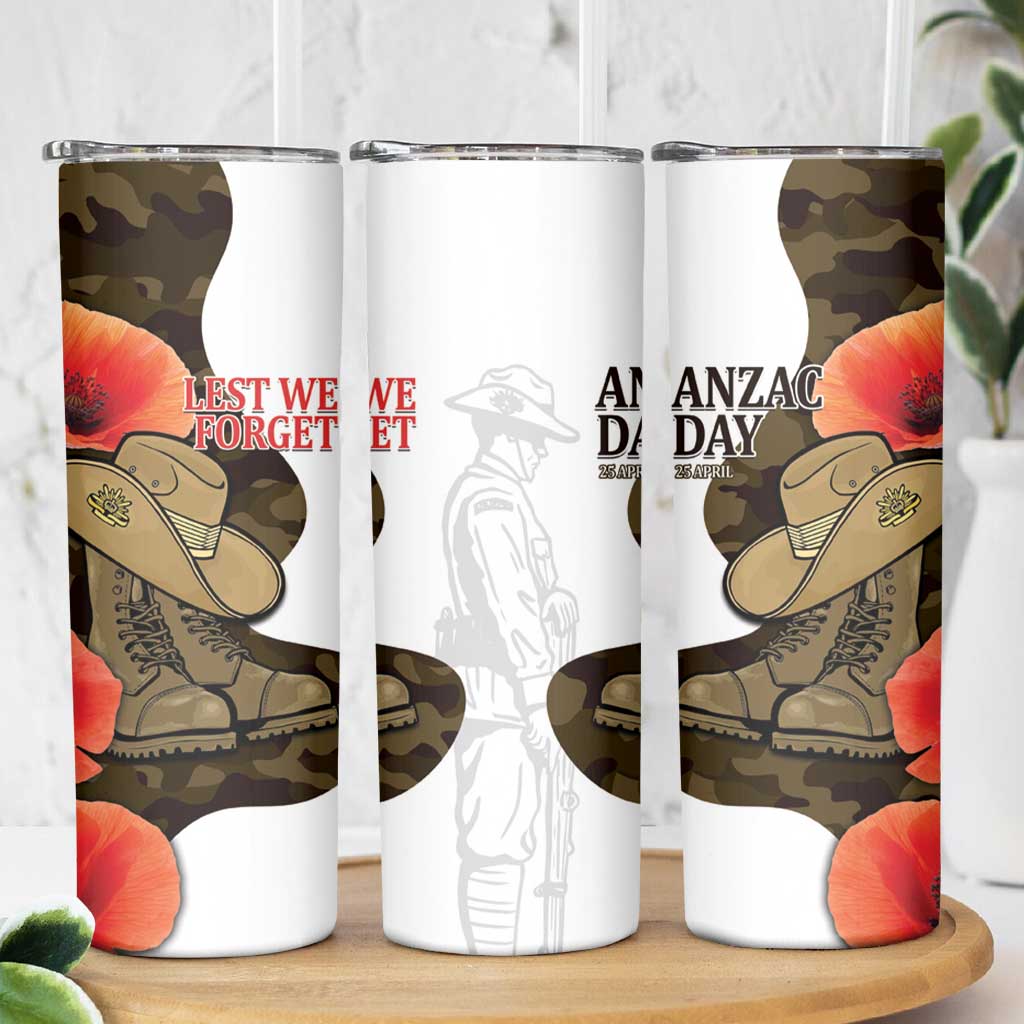 Australia ANZAC Day Skinny Tumbler Boots And Slouch Hat Lest We Forget - Aussie Hoodie