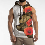 Australia ANZAC Day Sleeveless Hoodie Boots And Slouch Hat Lest We Forget - Aussie Hoodie
