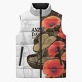 Australia ANZAC Day Sleeveless Puffer Jacket Boots And Slouch Hat Lest We Forget - Aussie Hoodie