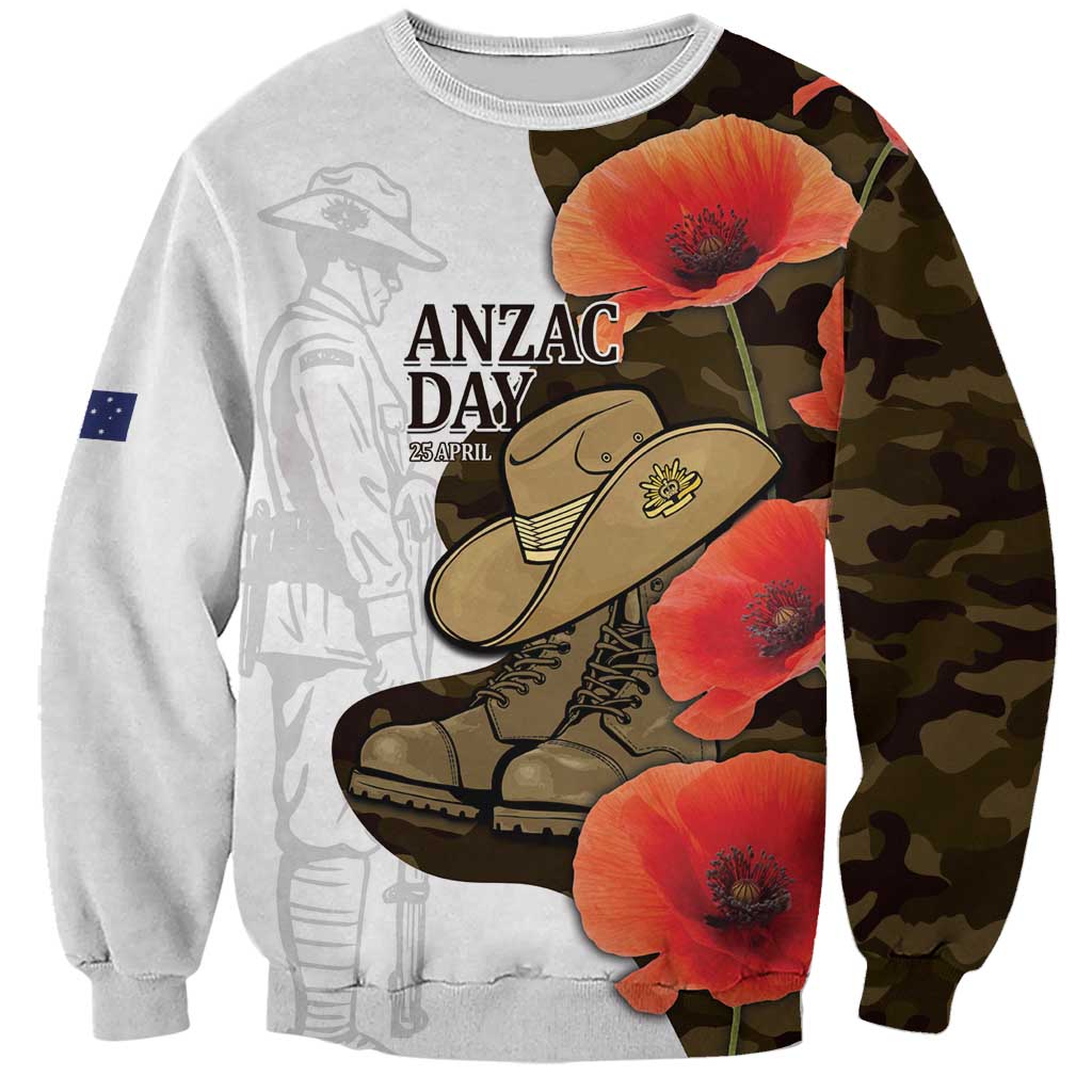 Australia ANZAC Day Sweatshirt Boots And Slouch Hat Lest We Forget - Aussie Hoodie