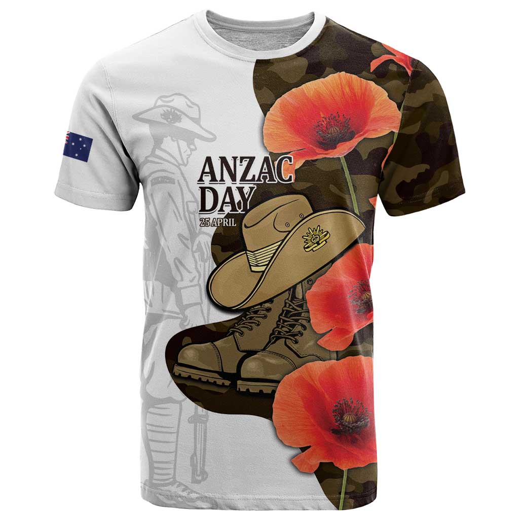 Australia ANZAC Day T Shirt Boots And Slouch Hat Lest We Forget - Aussie Hoodie