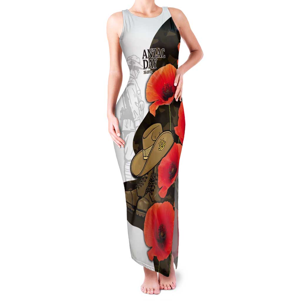 Australia ANZAC Day Tank Maxi Dress Boots And Slouch Hat Lest We Forget - Aussie Hoodie