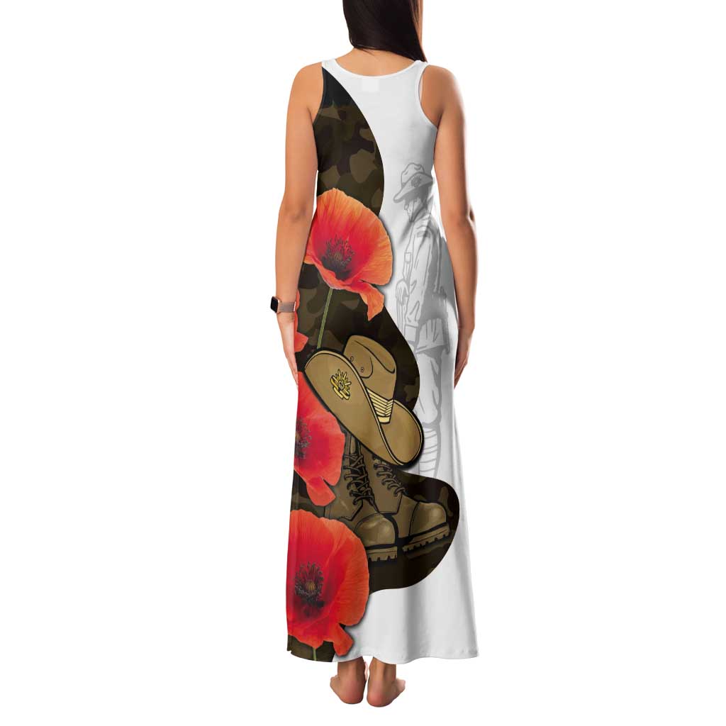 Australia ANZAC Day Tank Maxi Dress Boots And Slouch Hat Lest We Forget - Aussie Hoodie