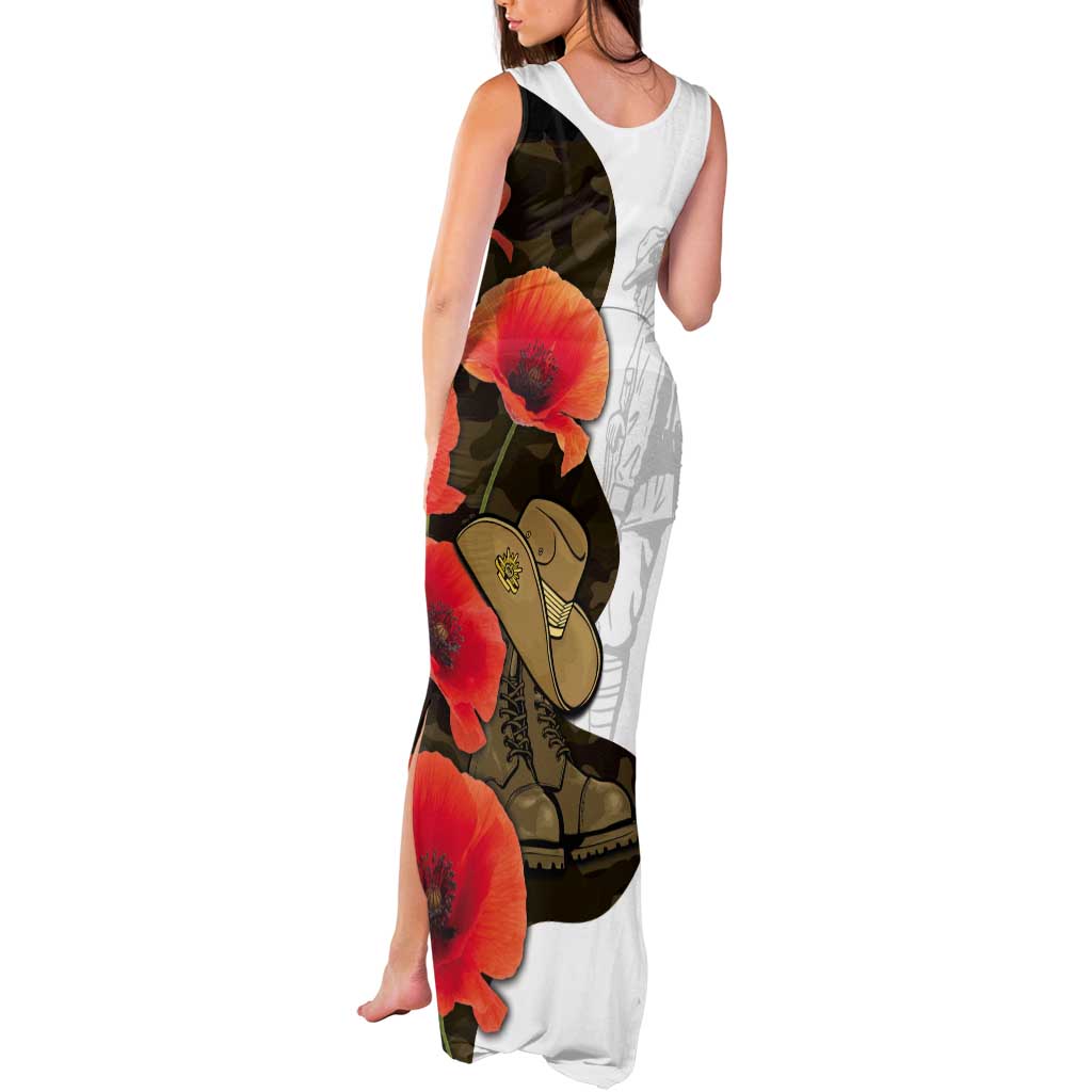 Australia ANZAC Day Tank Maxi Dress Boots And Slouch Hat Lest We Forget - Aussie Hoodie