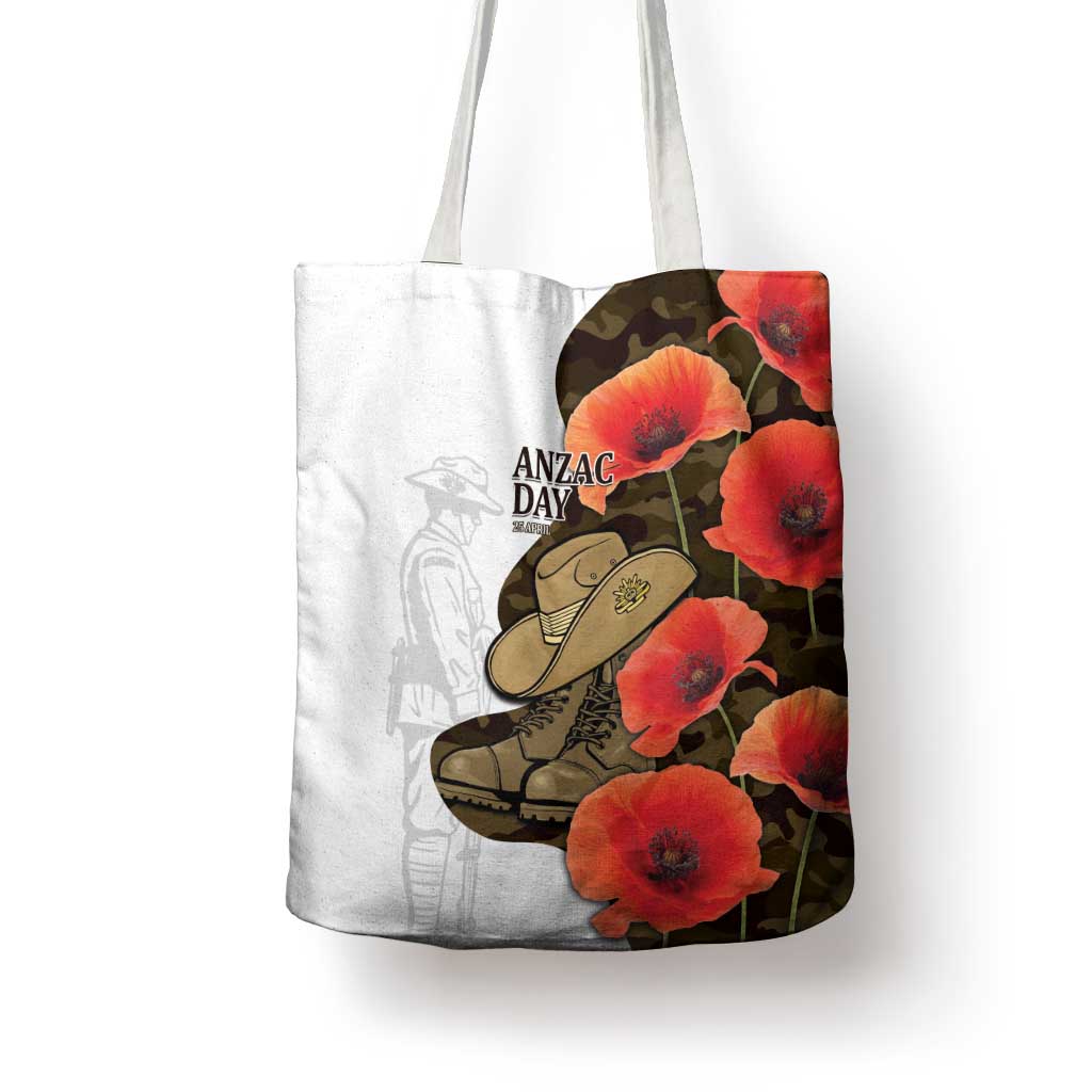 Australia ANZAC Day Tote Bag Boots And Slouch Hat Lest We Forget - Aussie Hoodie