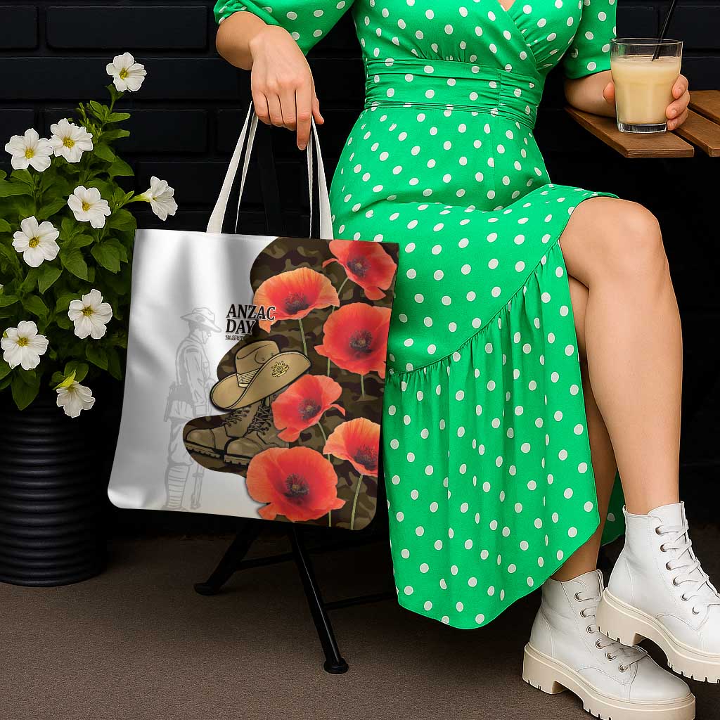 Australia ANZAC Day Tote Bag Boots And Slouch Hat Lest We Forget - Aussie Hoodie