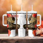 Australia ANZAC Day Tumbler With Handle Boots And Slouch Hat Lest We Forget - Aussie Hoodie