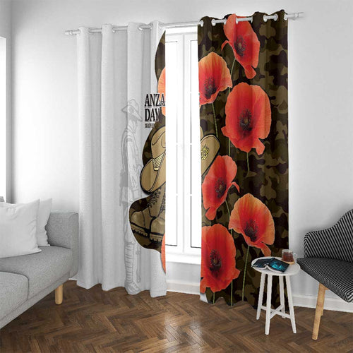 Australia ANZAC Day Window Curtain Boots And Slouch Hat Lest We Forget - Aussie Hoodie