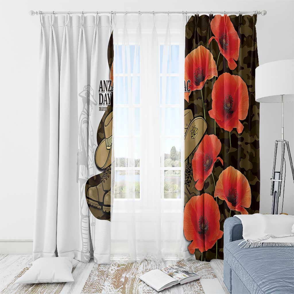 Australia ANZAC Day Window Curtain Boots And Slouch Hat Lest We Forget - Aussie Hoodie