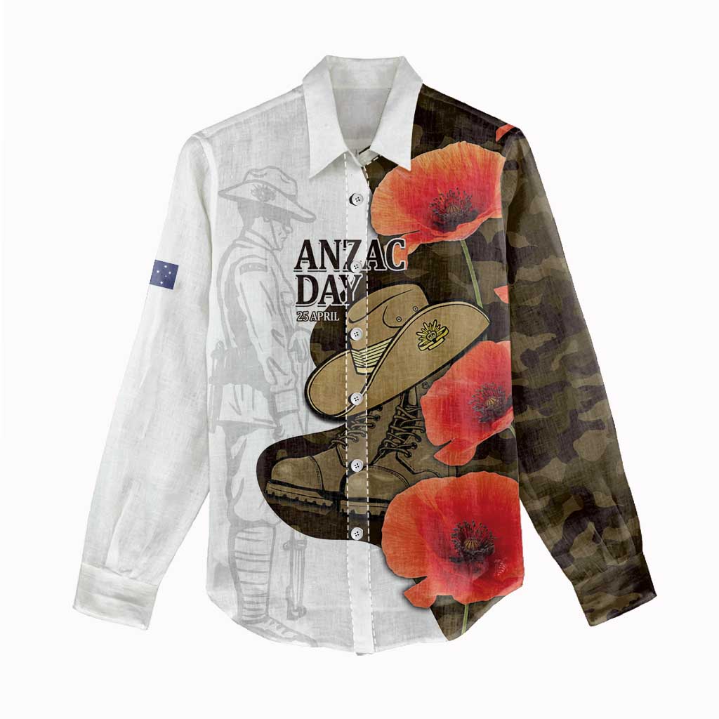 Australia ANZAC Day Women Casual Shirt Boots And Slouch Hat Lest We Forget - Aussie Hoodie