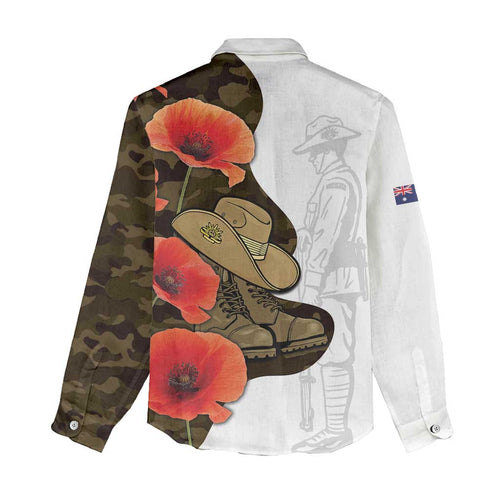 Australia ANZAC Day Women Casual Shirt Boots And Slouch Hat Lest We Forget - Aussie Hoodie